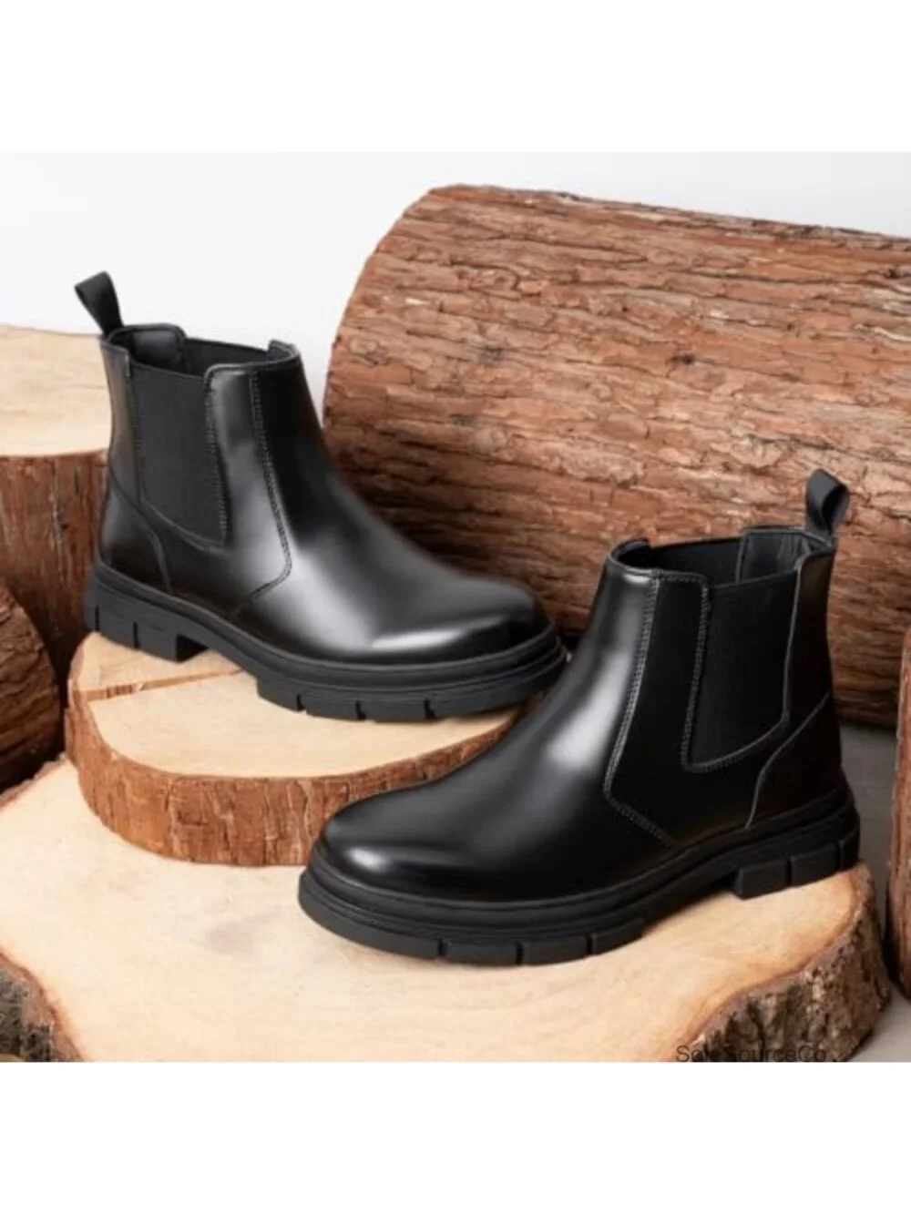 Mens Chelsea Boots Synthetic Leather Slip-On Ankle Dress Boots
